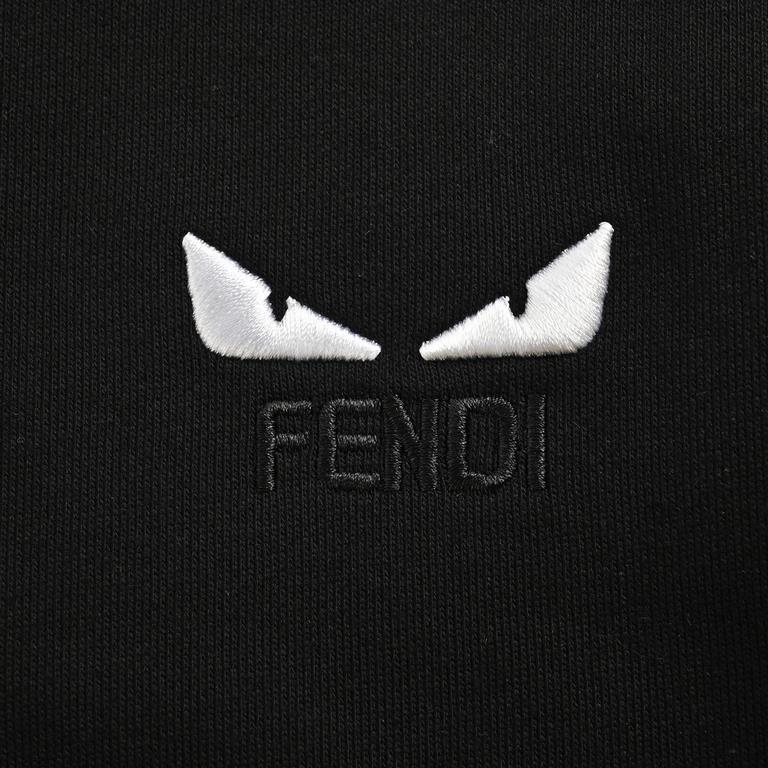 Fendi  Fendi small monster embroidered eyes round neck sweaterEmbroidery small eyes round neck sweater classic small monster eyes stab embellishment, couple models casual versatile short-sleeved T-shirt shirt, monster ey