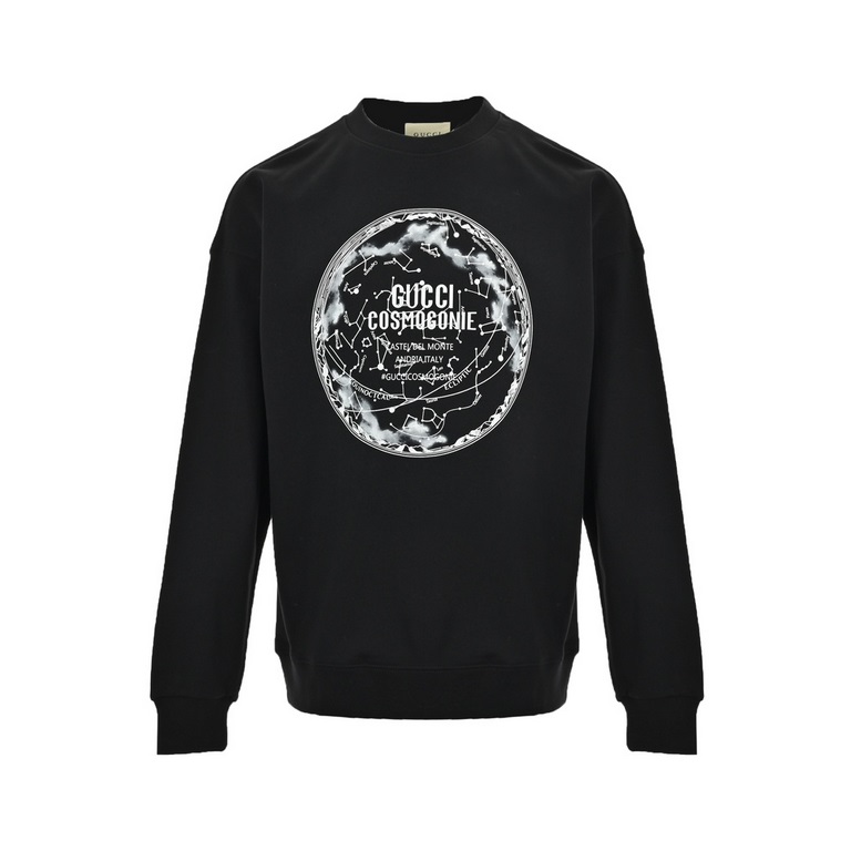 GucciGucci 23Fw Constellation Print Crew Neck Sweatshirt420 grams of cotton fabric terry bottom custom 32 2  2 thread garment two times washed processing fabric comfortable skin-friendly and no strange feeling customized