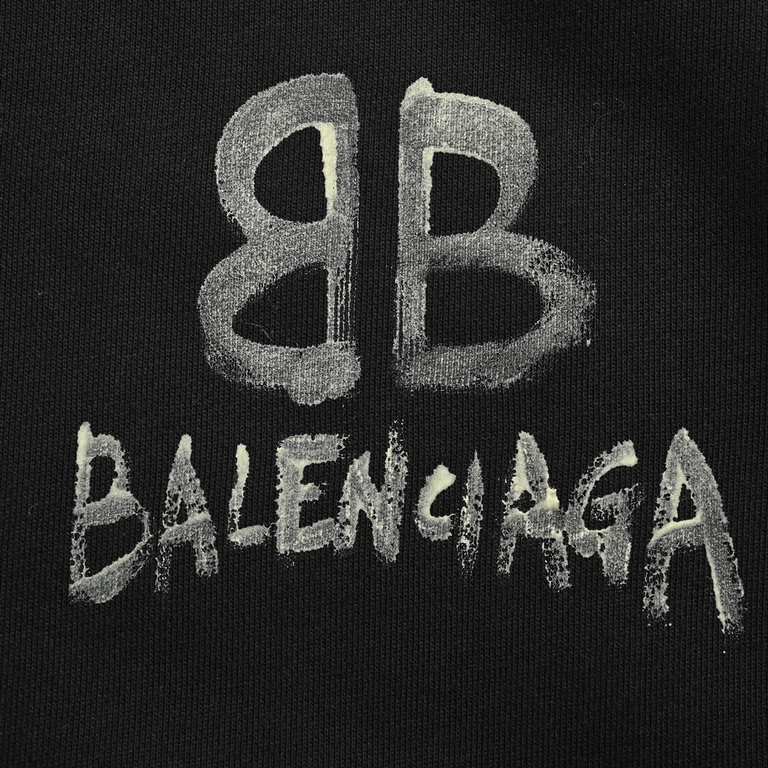 .BalenciagaBalenciaga 23Fw Hand-Painted Luminous Print Crew Neck SweatshirtUsing 26 combed cotton   10 cotton, gram weight 420G, the fabric is made of domestic Xinjiang high-quality cotton yarn, Xinjiang cotton is recogn