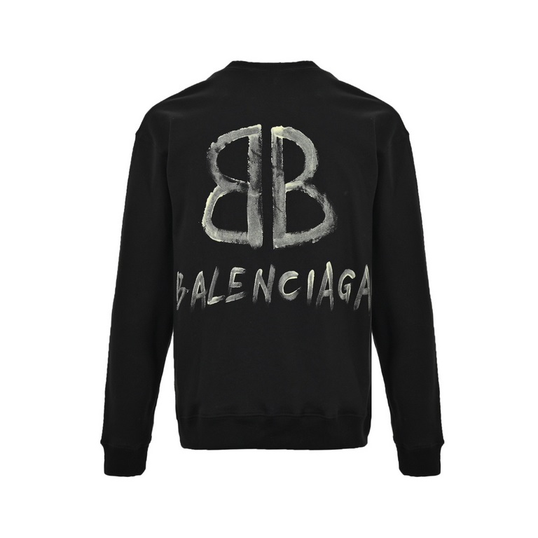 .BalenciagaBalenciaga 23Fw Hand-Painted Luminous Print Crew Neck SweatshirtUsing 26 combed cotton   10 cotton, gram weight 420G, the fabric is made of domestic Xinjiang high-quality cotton yarn, Xinjiang cotton is recogn