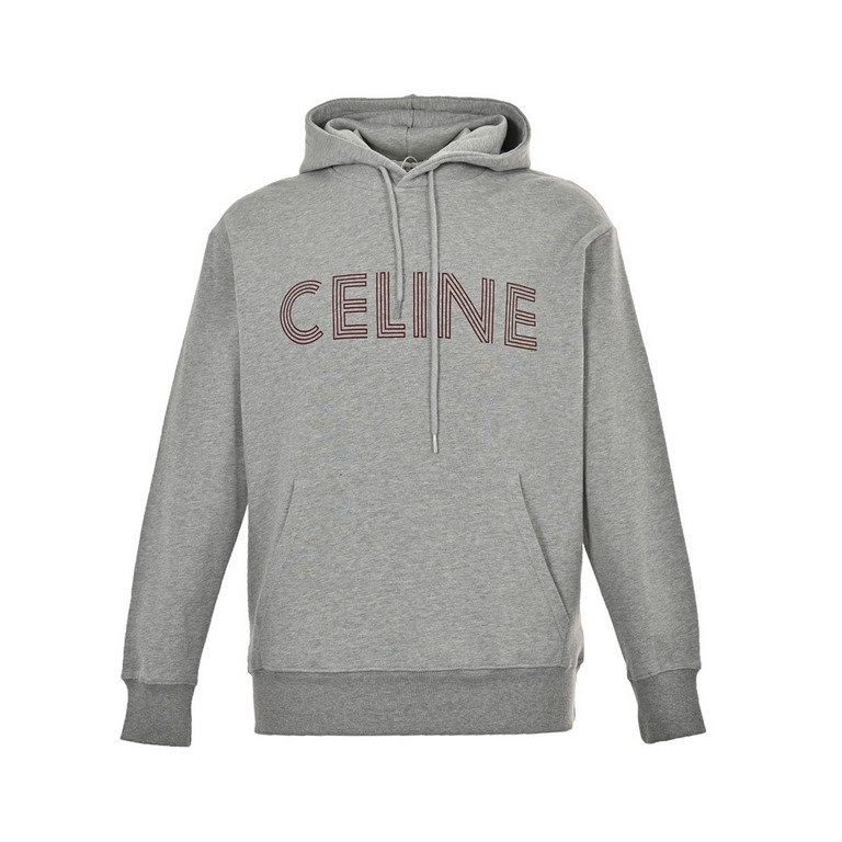 Celine 23ss capsule series letter hooded sweatshirt.This year's latest multi-layer LOGO printing, the fabric is made of cotton terry double-stranded sweater, the version of the hardware, printing using imported pulp, the