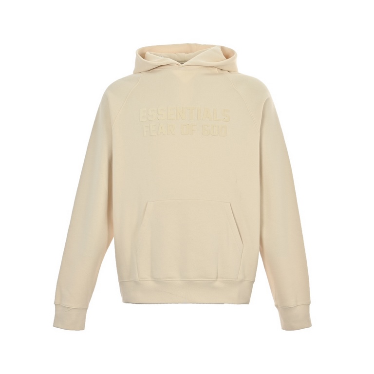 Fear Of God 23ss Compound Line Chest Double Row Letter Flocked Print Hooded SweatshirtUsing 370g weight, surface 100 cotton, bottom 80% cotton 20% polyester, 32  21  10 TC fleece fabric, surface 100 cotton polyester-free