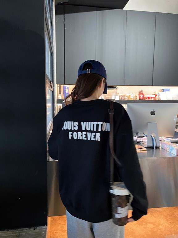 #LouisVuittonLouisVuitton 22Fw Fake Pocket Monogrammed Crew Neck Sweatshirt Top