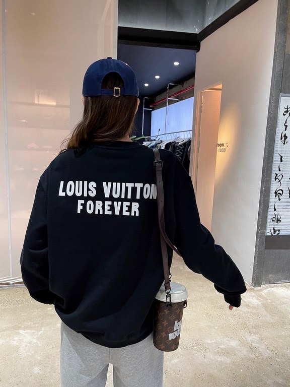 #LouisVuittonLouisVuitton 22Fw Fake Pocket Monogrammed Crew Neck Sweatshirt Top