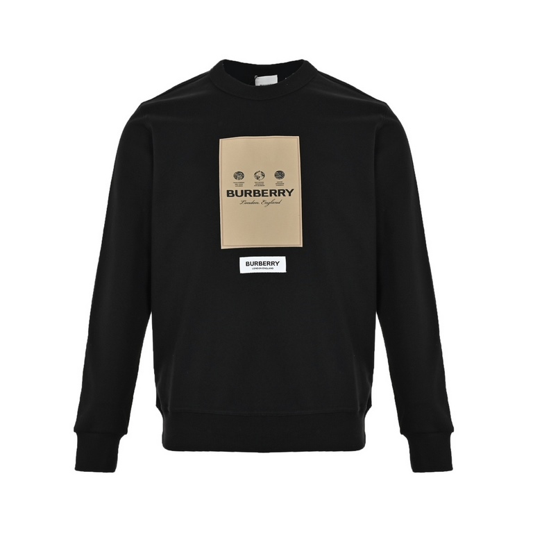 BurberryBurberry 22Fw Patch Label Crew Neck SweatshirtCustomized 420 grams double yarn compact cotton sweatshirt fabric, fabric custom weaving and dyeing, thread and body fabric color. Customized chest patch logo label, 