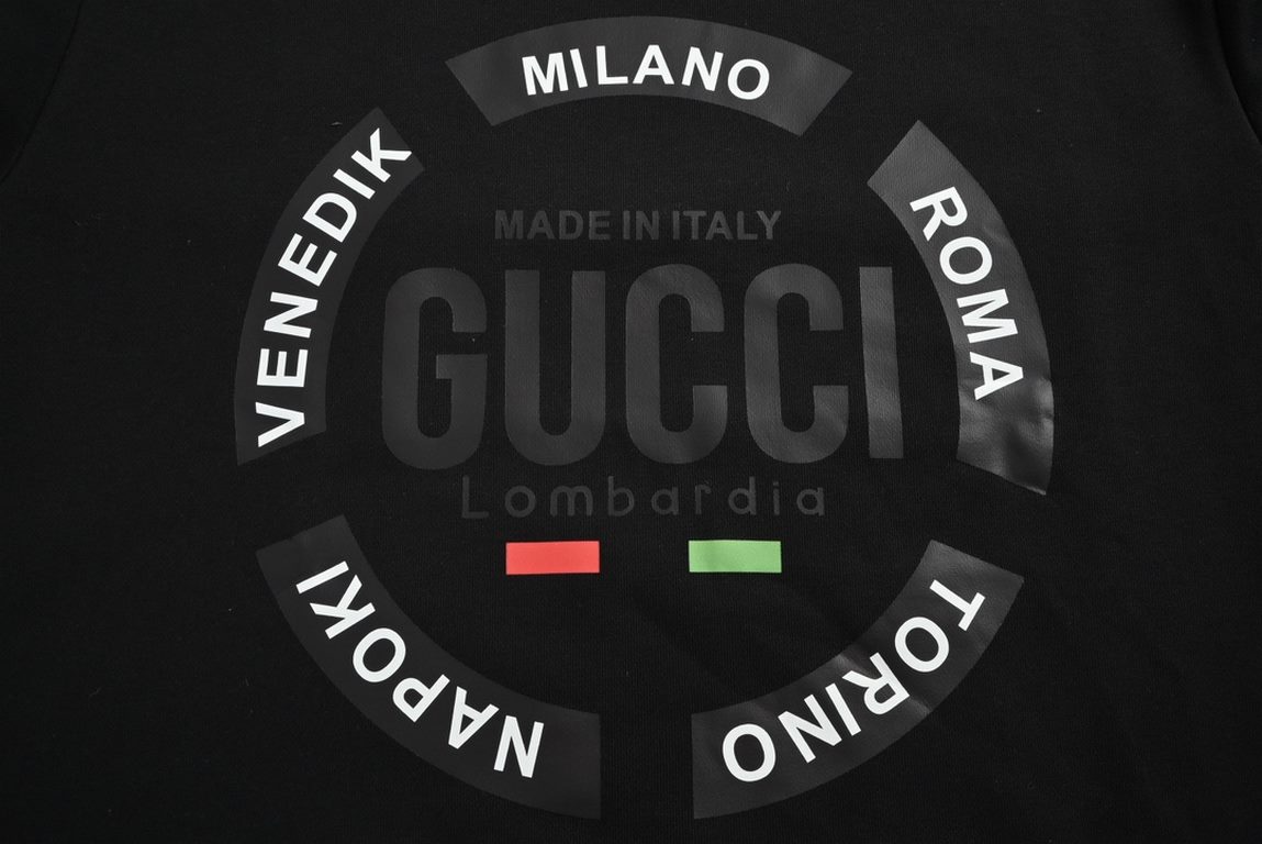 GucciGucci 23Fw Circle Letter Printed Crew Neck SweatshirtFabrics using 400 grams of cotton, customized 32 threads, clothing two times at the wash, the fabric is comfortable and skin-friendly without strange feeling, cus