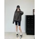 #Fear Of God 23ss Compound Line Chest Double Row Letter Flocked Print Hooded Sweatshirt Top