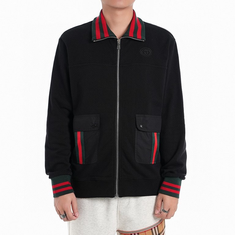 #GucciGucci 23Fw Embroidered Double G Micro Label Zipper Sweatshirt Jacket On