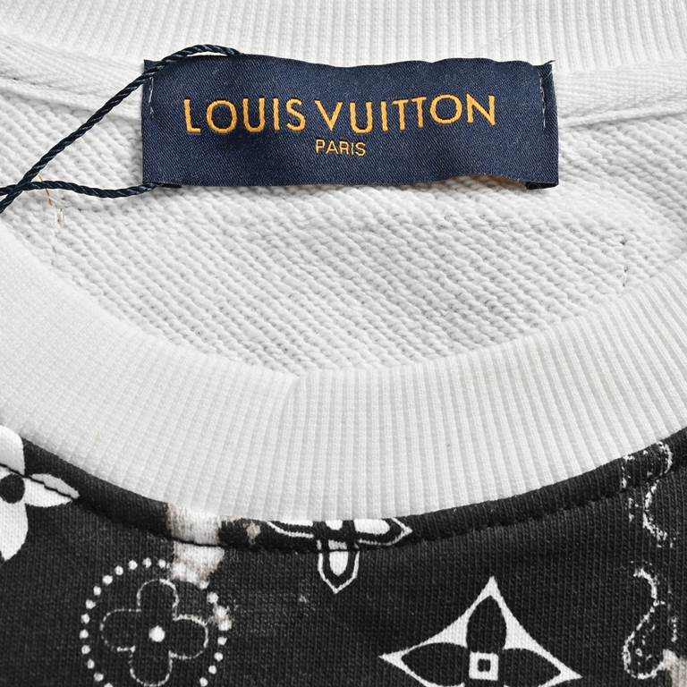 Louis Vuitton Cashew Flower SweatshirtContrasting color fixed dye fabric, water paste tie-dye printing process, round neck loose fit, full set of accessories with chips!Made of customized 26s double yarn dustless cotton 