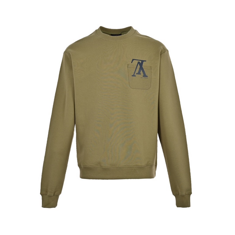 Louis VuittonLouis Vuitton 22Fw Fake Pocket Letter Print Crew Neck Sweatshirt2022 early fall limited models recommended not pick people not pick skin clean simple sweater really who wear who look good ah! This cyan sweat