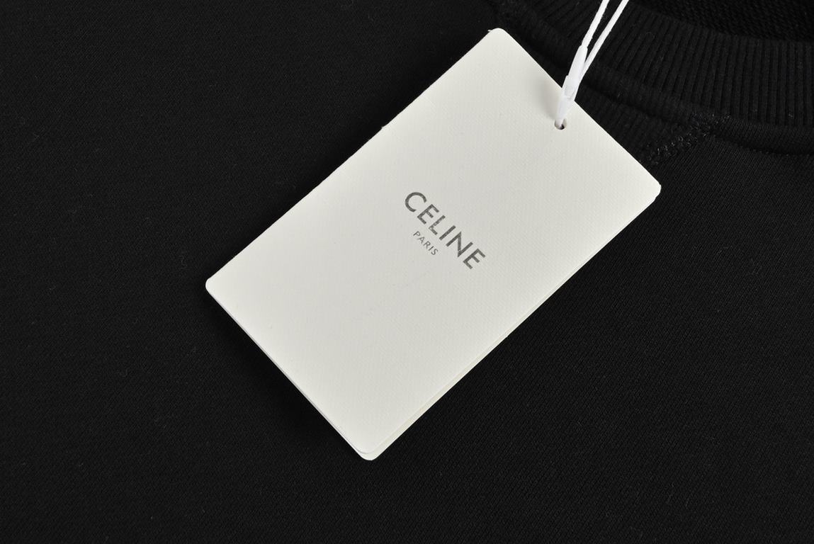 CelineCeline 23Fw Classic Chest Small Label Crew Neck SweatshirtFrench fashion and luxury brand CELINE upholds the style aesthetic, constantly moving forward in the exploration, designing a lot of classic patterns are ve