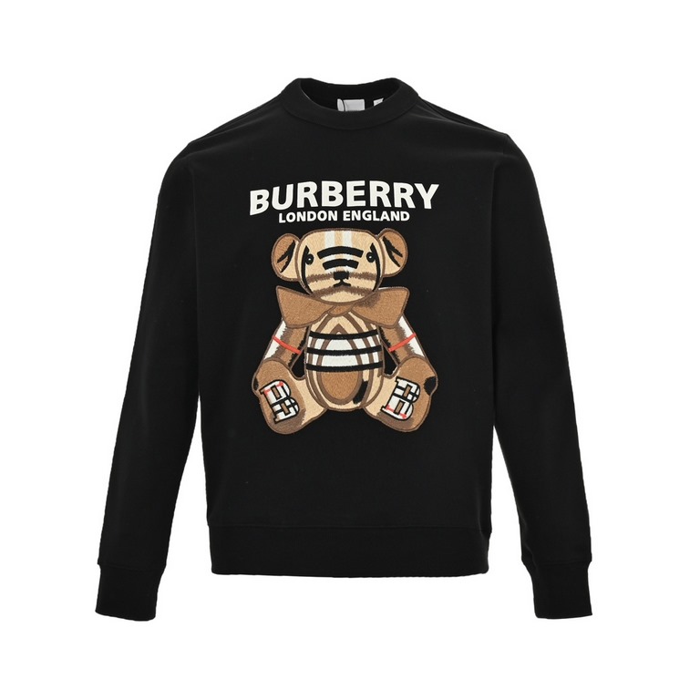 BurberryBurberry Embroidered teddy bear crew neck sweatshirtCrisp and clean cotton couple's style sweater The color of the real thing is very beautiful! Give people a very clean sense of senior Chest bear embroidery patt