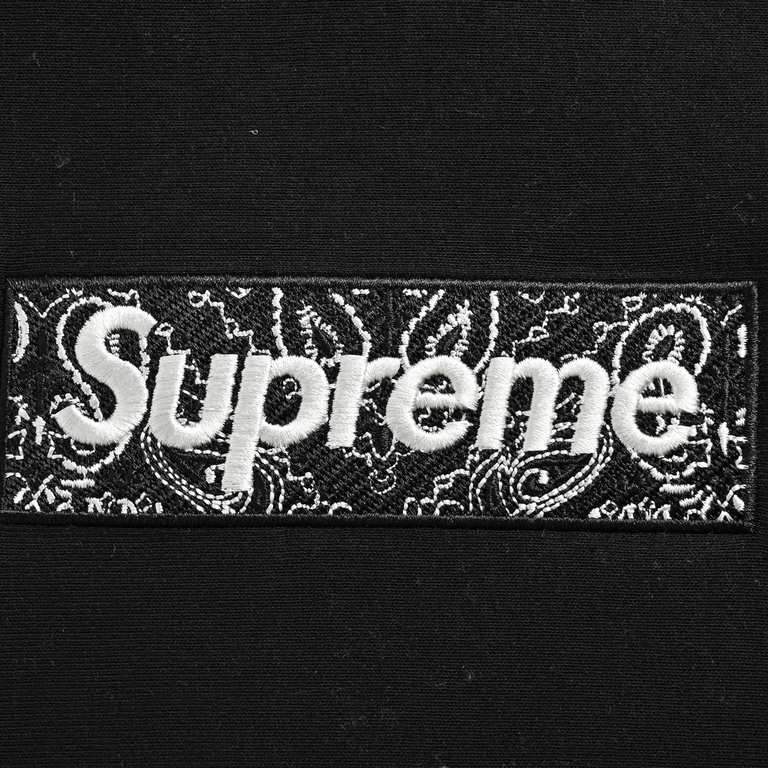 Supreme 19Fw Embroidered Cashew Flower Box logo Hooded SweatshirtOriginal replica, 500 grams of genuine consistent fabric, Japan imported embroidery machine embroidery, 28,000 stitches of high-density high-density embroi