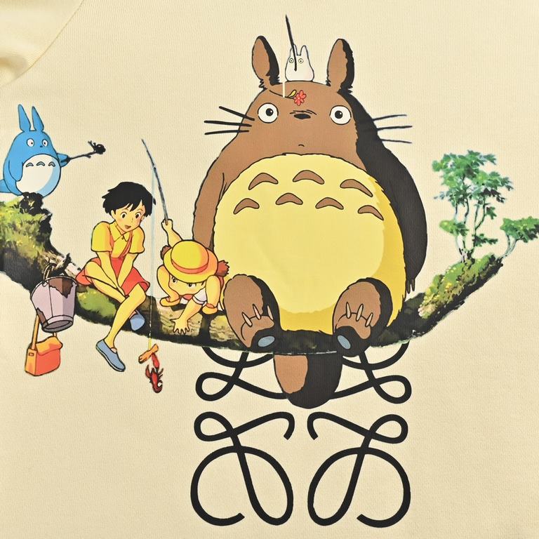 Loewe  Loewe Totoro Print Crew Neck SweatshirtMade of 400g washed terry fabric High-weight double yarn ribbed fabric is thick and breathable, the pattern has a lot of color use, colorful and layered. Adopt the latest ver