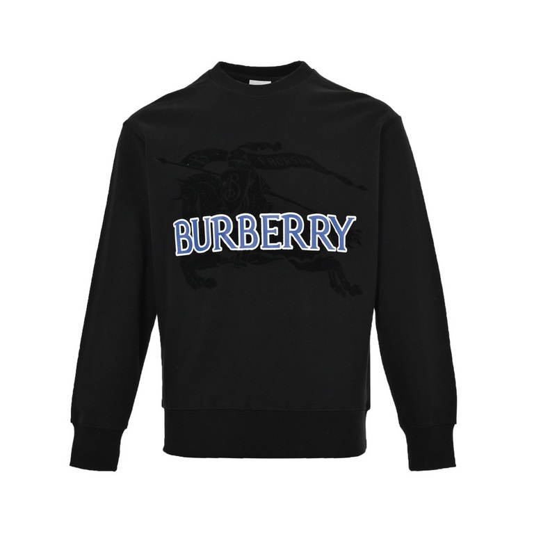 .Burberry  Burberry 23Fw Flocking war horse round neck sweaterFabric combed cotton sweater fabric, using three-dimensional flocking process, the latest war horse barley, the upper body effect of loose casual, three label