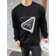 #PradaPrada 23Fw Triangle Label Printed Crew Neck Sweatshirt Top