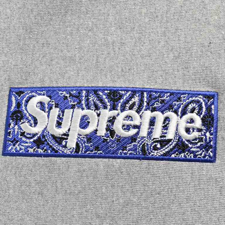 Supreme 19Fw Embroidered Cashew Flower Box logo Hooded SweatshirtOriginal replica, 500 grams of genuine consistent fabric, Japan imported embroidery machine embroidery, 28,000 stitches of high-density high-density embroi