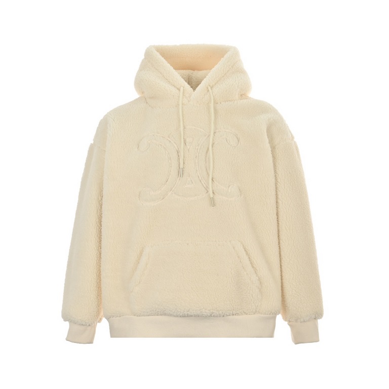 Celine 23Fw Lambswool Hooded Sweatshirt JacketThe highest version of the network exclusive ultra-high grams of lamb's wool fabric lined with composite cashmere warmth proper line embossed large logo full of three-dimensi