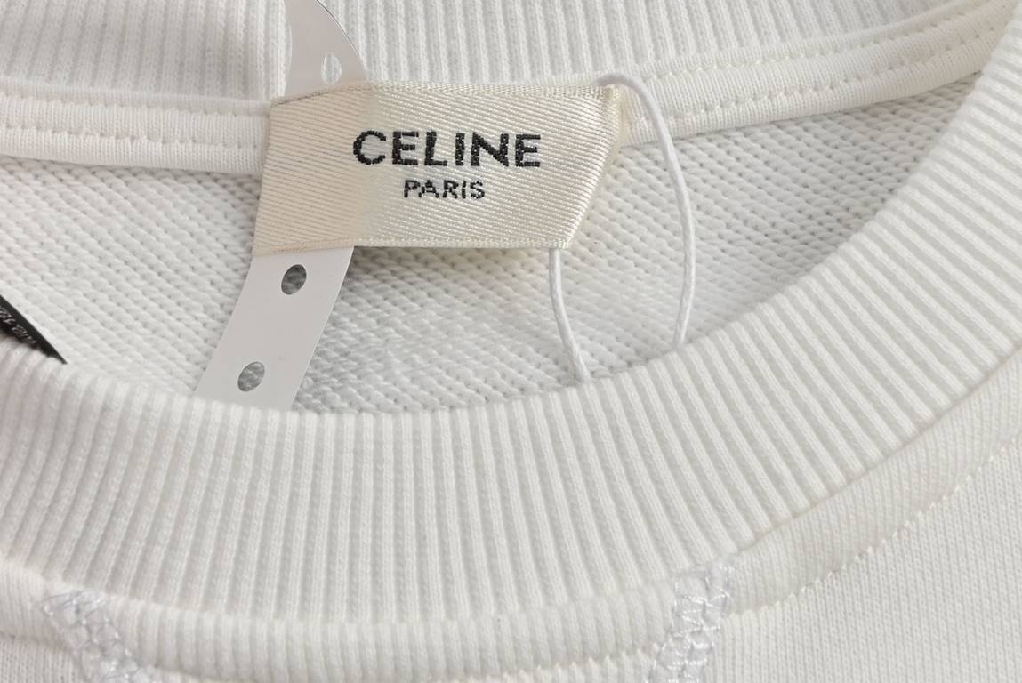 CelineCeline 23Fw Classic Chest Small Label Crew Neck SweatshirtFrench fashion and luxury brand CELINE upholds the style aesthetic, constantly moving forward in the exploration, designing a lot of classic patterns are ve