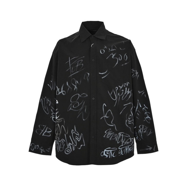 Balenciaga  Balenciaga 23ss Hand Painted Graffiti Long Sleeve ShirtCounter 13700 purchased to develop, the whole garment is made of high-density shirt material, each piece of clothing is a professional master hand one sh