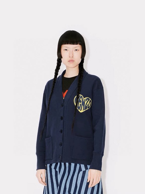 #KenzoKenzo Takada 23Fw HEARTS Big Heart Sweatshirt Cardigan Top