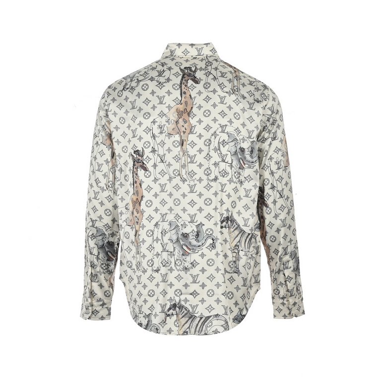 Louis VuttonLouis Vuitton 23ss Zoo Shirt.The fabric is made of Tencel double-sided twill satin Active digital direct print Imported environmentally friendly biodegradable penetration ink printing Scanning the Y version o