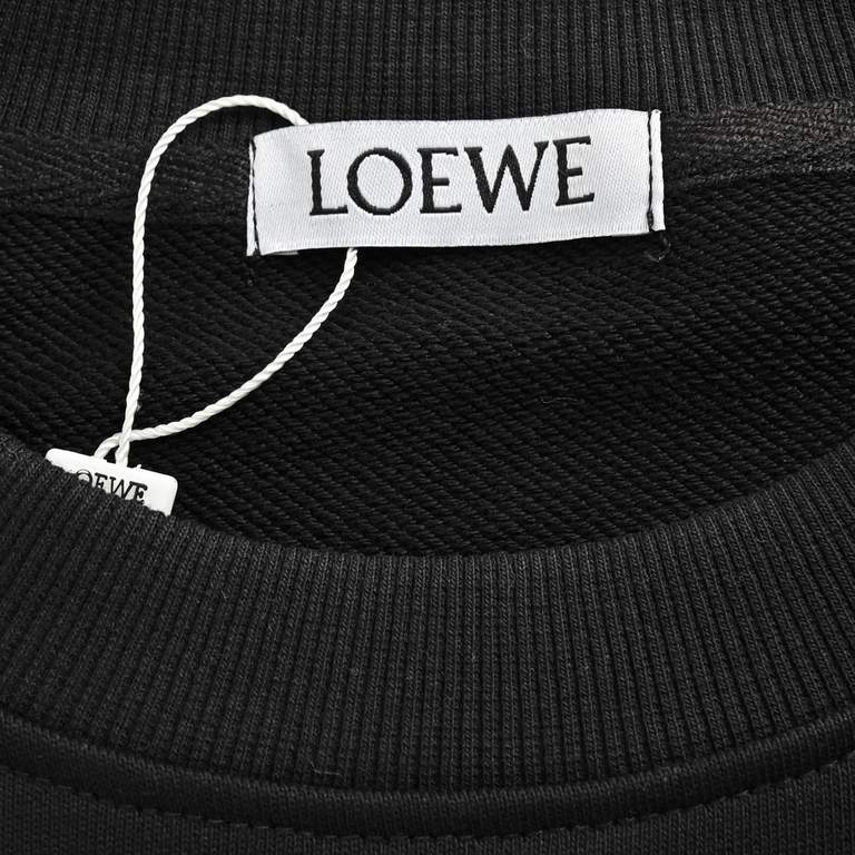 .LoeweLoewe 23Fw Hot Diamonds Round Neck Sweatshirt400g advanced combed cotton fabric counter collar label buyer level white thick plate hangtag original hang grain before and after are three-dimensional foam printing st