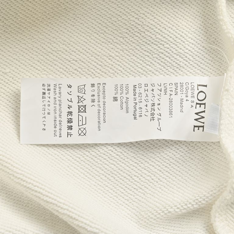 .LoeweLoewe 23Fw Hot Diamonds Round Neck Sweatshirt400g advanced combed cotton fabric counter collar label buyer level white thick plate hangtag original hang grain before and after are three-dimensional foam printing st