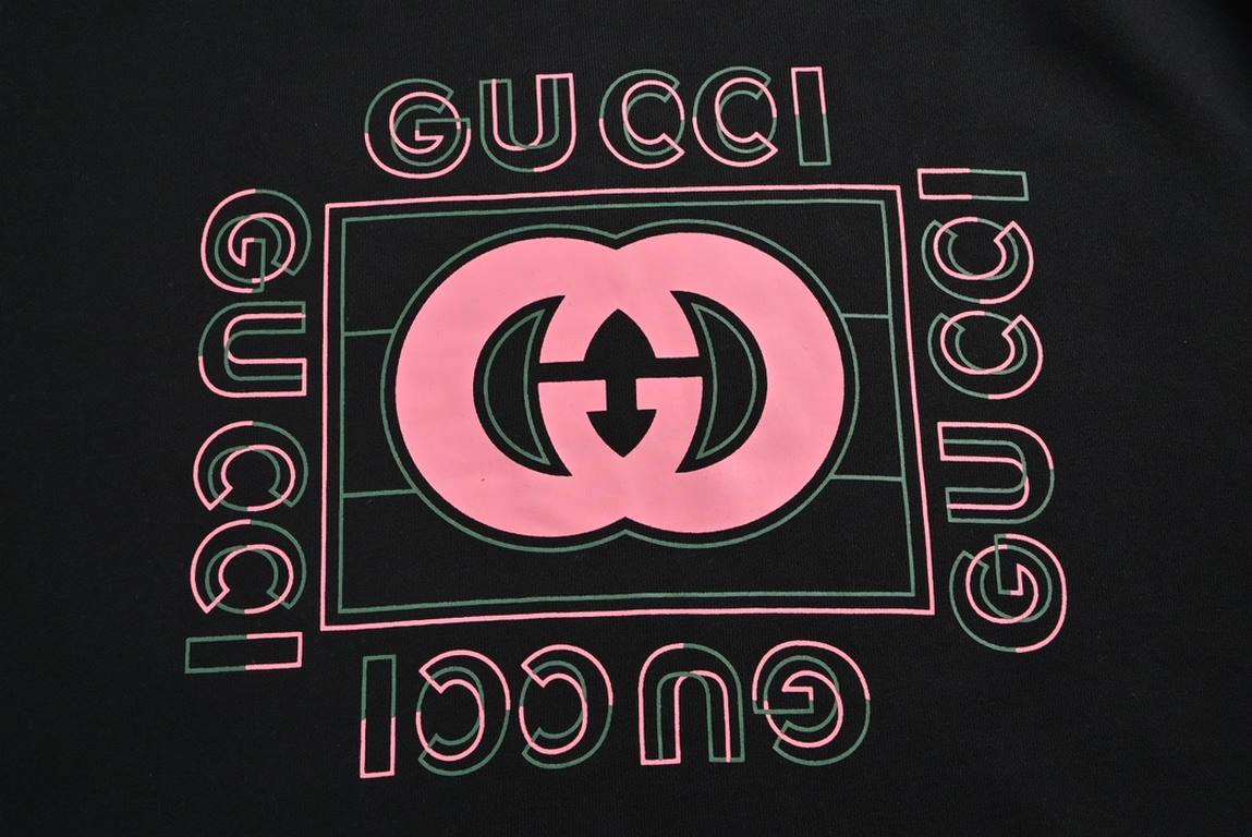 .GucciGucci 23Fw Pink Double G Monogram Print Crew Neck SweatshirtColorblocked double G letters print Large logo logo sophisticated upgrade.Original fabrics Official same model420 grams of double strand terry fabric with