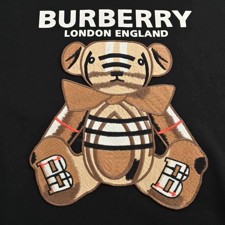 BurberryBurberry Embroidered teddy bear hooded sweatshirtCrisp and clean cotton couple's model sweatshirt The actual color is very beautiful! Give people a very clean sense of senior Chest bear embroidery pattern design 