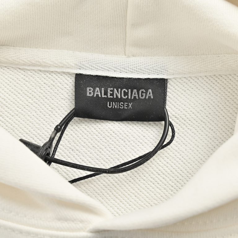 .Balenciaga 23Fw Hooded Sweatshirt with Monogram Print on BackGram weight up to 420 grams, terry, multiple processes Details can not be faulted, a very high sense of class and luxury recognition! Three labels complete , 