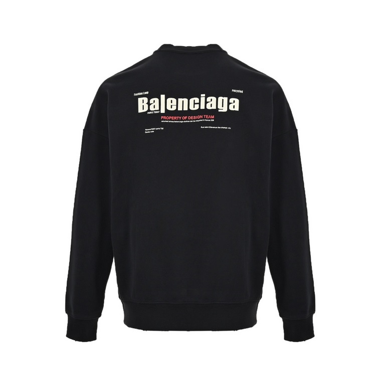 Balenciaga.BalenciagaParis House Classic English logo limited series printed round neck sweaterA highly recommended one, the worn craft effect, fashionable, fun, high sense of quality, value are all steady to take! I'm s