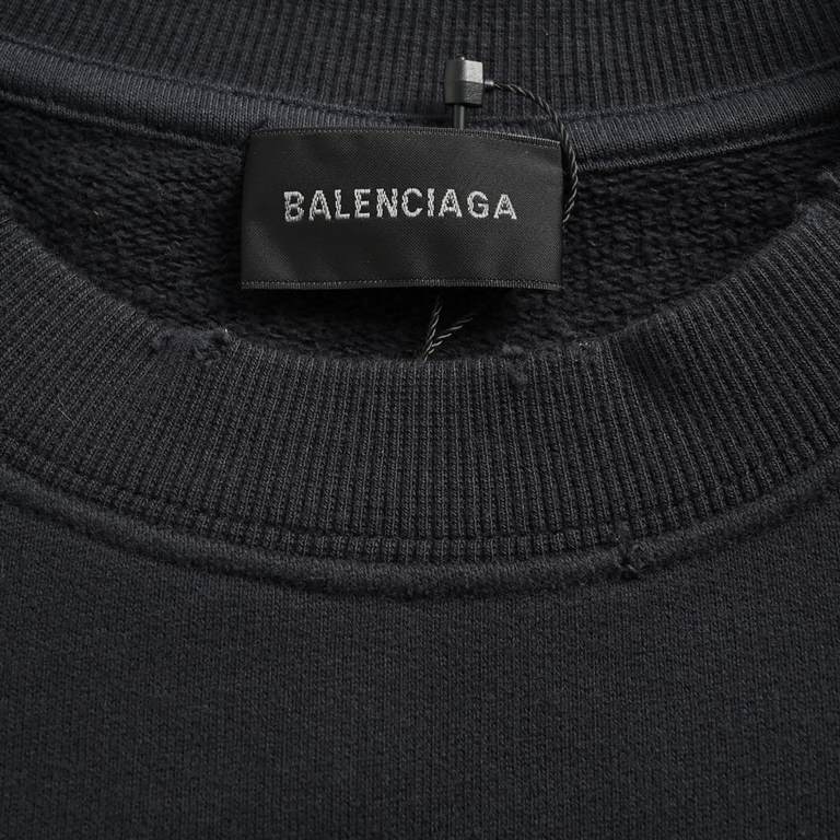 Balenciaga.BalenciagaParis House Classic English logo limited series printed round neck sweaterA highly recommended one, the worn craft effect, fashionable, fun, high sense of quality, value are all steady to take! I'm s