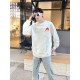 #LouisVuitton 23Fw Pocket Flame Embroidered Crew Neck Sweatshirt Top