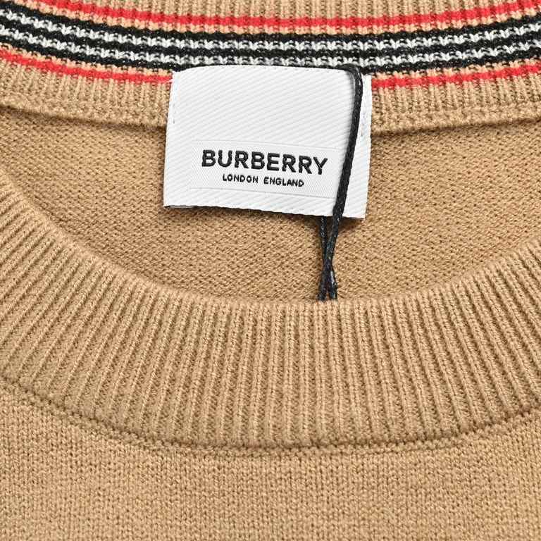 BurberryBurberry 22Fw Arm Patch Plaid Crew Neck SweaterHigh-quality wool blend fabric woven, fabric texture is solid, needle chiseling process exquisite density, extremely rich with wear skin-friendly feeling and warmth,