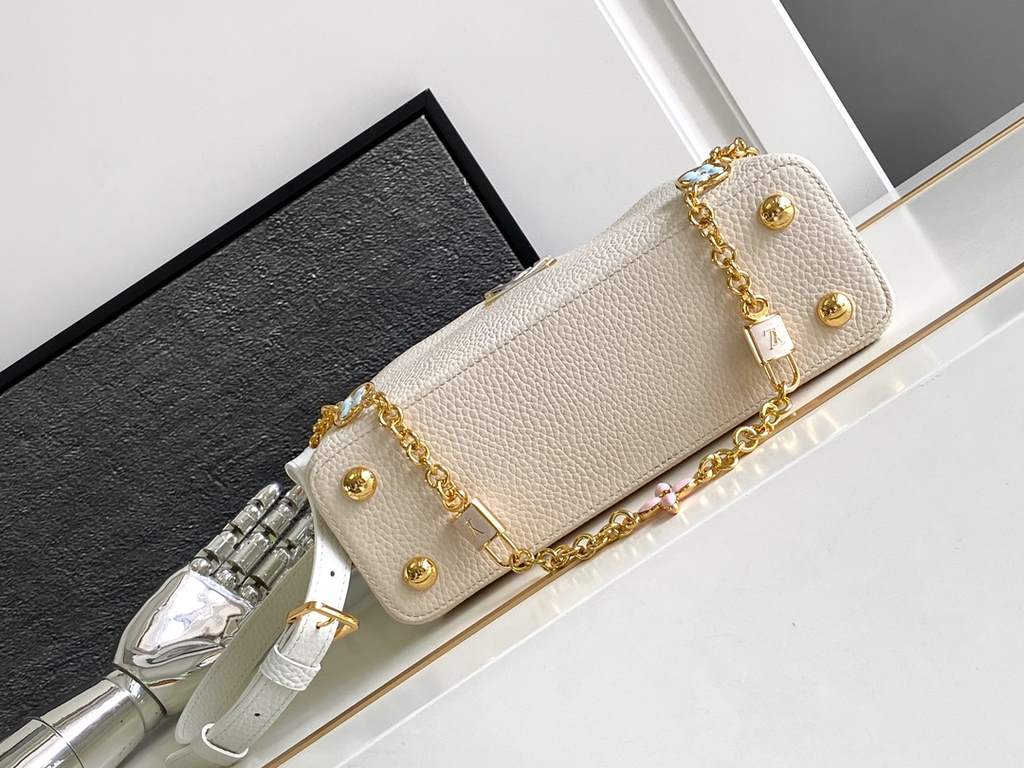 [Special original] M23954 Pearl White (Dynamic Chip Edition) Leather is Italy A grade leather is in the quality, hardware, fabrics, handmade, oil edge, A-grade production Size 27x18x9CM bonded number