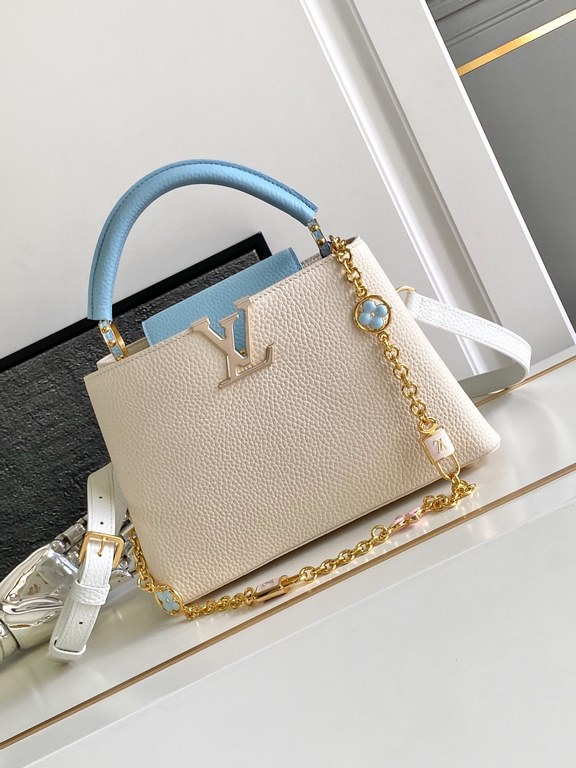 [Special original] M23954 Pearl White (Dynamic Chip Edition) Leather is Italy A grade leather is in the quality, hardware, fabrics, handmade, oil edge, A-grade production Size 27x18x9CM bonded number