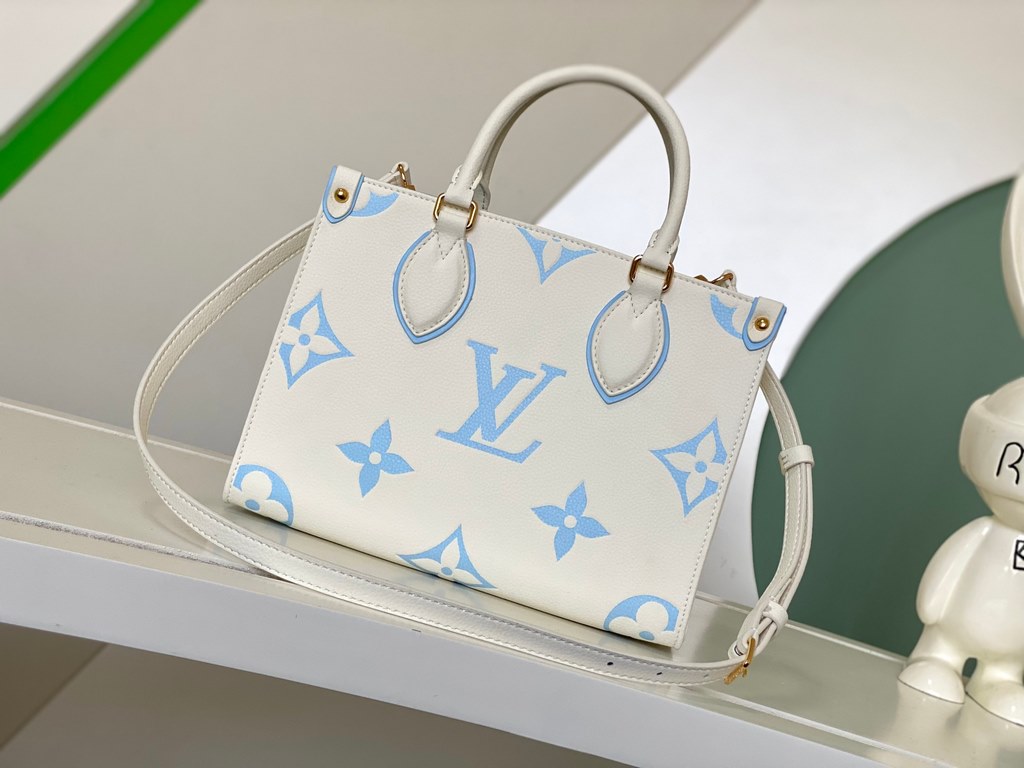 [Haiyuan Outsourcing Exclusive Home Shot] M46833 White M45653 White Embossed 】 M46569 This OnTheGo pouch is crafted from Monogram Empreinte leather in a gentle palette of LV's lettering and Monogram floral embossing, whi