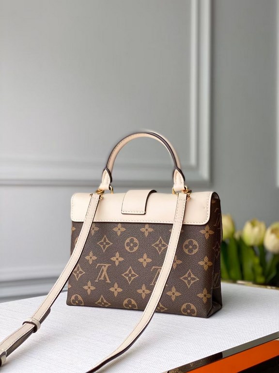 Top quality PremiumLocky BB Handbag M44653 Cream This compact and stylish Locky BB handbag in Monogram canvas and cowhide leather with an eye-catching large golden V padlock closure combines sophistication and style. It 