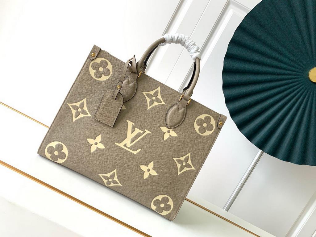 Top qualityM45494 Top quality This OnTheGo medium tote bag is printed and embossed with the Monogram pattern on supple grained cowhide leather, and features a roomy interior that can hold a laptop and other office essent