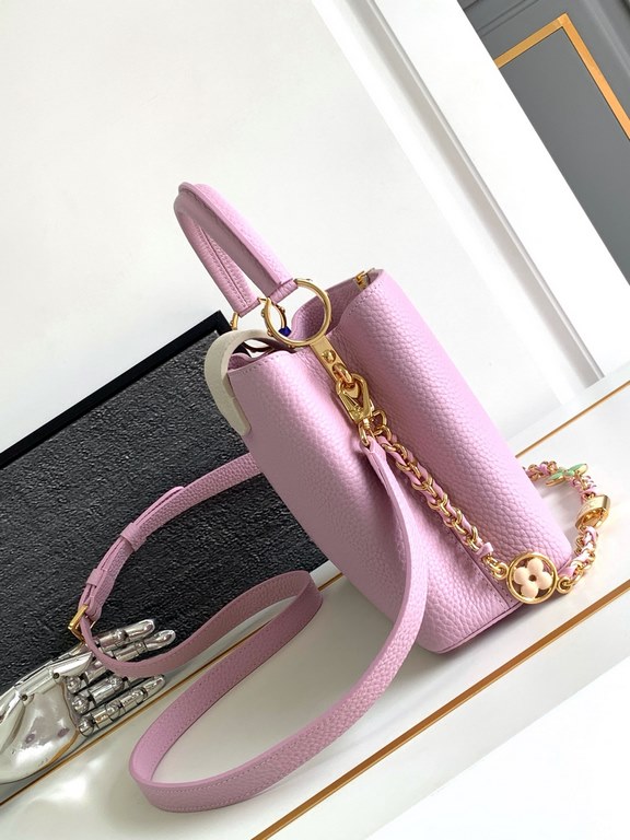 [Special original] M23950 Pink (Dynamic Chip Edition) Leather is Italy A grade leather is in the quality, hardware, fabrics, handmade, oil edge, A-grade production Size 27x18x9CM bonded number