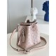 ExclusiveM58788 Pearlescent Pink] The Muria Bucket Bag is crafted from cutout cowhide leather that lends a metallic sheen to the perforated Monogram pattern, and is finished with a leather name tag and key holder. Explor