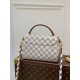 TopN50053 White Grid Messenger Bag CROISETTE Compact and modern design, Damier Azur Canvas CROISETTE features a two-tone hand-woven leather strap for a colorful summer touch. This stylish item is spacious enough to store