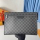 Top    Overseas Original N40481 Black Grid Exclusive Actual Photos! This Pochette 24H clutch is shaped in a slim, rounded configuration in classic-chic Monogram canvas, featuring an organza structure and internal patch p