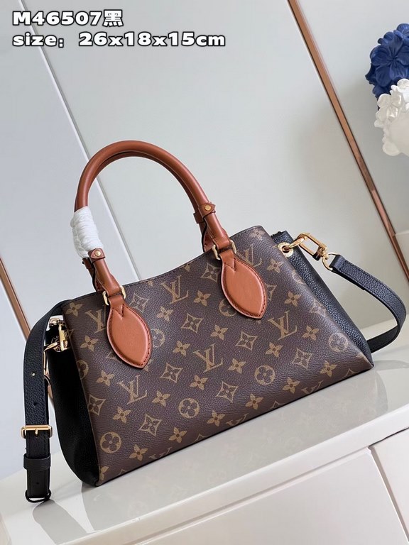 Top quality original M46507 black 】Opéra BB handbag is a patchwork of Monogram canvas, grained leather and smooth leather, reflecting Louis Vuitton's iconic style. Subtle rivets embellish the rolled leather handles, leat