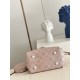 SpecialtyM58791 Pearlescent Pink] M58792 M57068 M57201 The Bella Bucket Bag is crafted from cut-out cowhide leather with a metallic sheen that accentuates the perforated Monogram pattern. The sleek silhouette and round-n