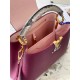 PremiumN82068 Grape Purple with Parisian Pink Python and Gold Buckle].In grained Taurillon leather with python flap, top handle and LV monogram, this Capucines BB bag has a luxurious feel. The contrasting light-colored l