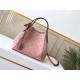 SpecialtyHINA small handbag with double design, with a spring buckle in the middle of the bag, foldable, stretchable, switching between a tote bag and a modern bucket bag, cut from calf leather with cut-outs, lightweight