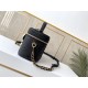 Top of the lineM45598 Black Embossed This small Vanity pouch combines Giant Monogram embossing, an elegant shape and leather top handles. Leather tassels open the zipper with ease, and a padlock keeps it secure. The deta