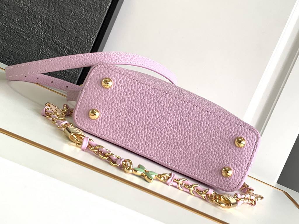 [Special original] M23951 Pink (Dynamic Chip Edition) Leather is Italy A grade leather is in the quality, hardware, fabrics, handmade, oil edges, A-grade production Size 21x14x8CM bonded number